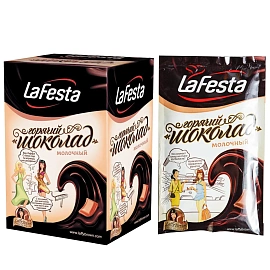 Горячий шоколад в пакетиках La Festa молочный 10 штук в упаковке