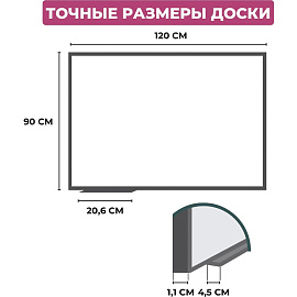 Доска магнитно-маркерная Attache Premium 90x120 см односекционная с лаковым покрытием (полочка для маркеров)