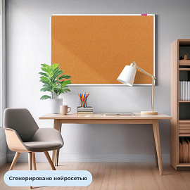 Доска пробковая 100х150 см Attache алюминиевая рама фото Доска пробковая 100х150 см Attache алюминиевая рама