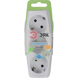 Разветвитель Эра SP-3e-W 3 розетки с заземлением фото Разветвитель Эра SP-3e-W 3 розетки с заземлением