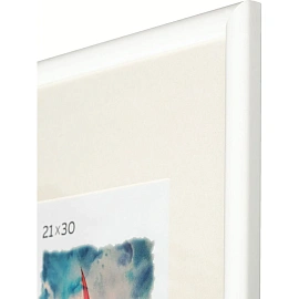 Рамка с паспарту Зебра А4 21x30 см пластиковый багет 14 мм белая