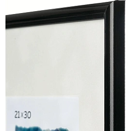 Рамка с паспарту Зебра А4 21x30 см пластиковый багет 14 мм черная