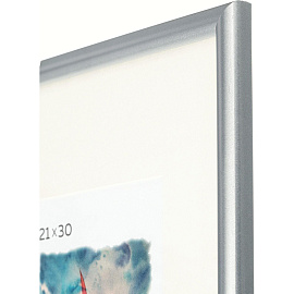 Рамка с паспарту Зебра А4 21x30 см пластиковый багет 14 мм серебристая