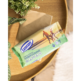 Салфетки влажные Luscan универсальные флоупак с мягким клапаном (80 листов в пачке)