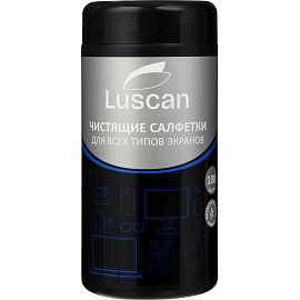 Салфетки влажные для экранов Luscan/Attache Selection с антистатическим эффектом двойной плотности (100 штук в тубе)