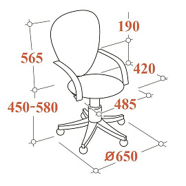 Кресло офисное Easy Chair 225 PTW черное (сетка/ткань, металл)