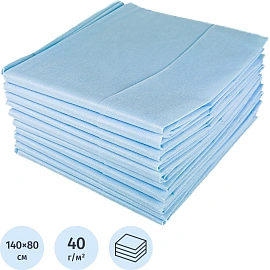 Простыня одноразовая Гекса нестерильная в сложении 140x80 см голубая (10 штук в упаковке)