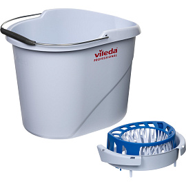 Ведро с отжимом Vileda Professional Супермоп 10 л пластиковое серо-голубое (арт. производителя 149408) фото Ведро с отжимом Vileda Professional Супермоп 10 л пластиковое серо-голубое (арт. производителя 149408)