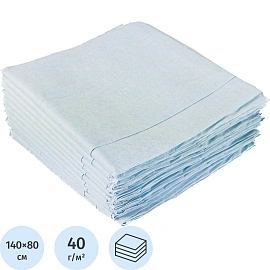 Простыня одноразовая Гекса нестерильная ламинированная в сложении 140x80 см голубая (10 штук в упаковке)