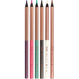 Карандаши цветные Milan Copper 6 карандашей 6 цветов шестигранные