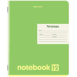 Тетрадь 12 л. BRAUBERG линия, обложка картон, МОНОХРОМ, 107283
