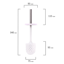 Ершик для унитаза с подставкой, металл, белый, глянцевый, LAIMA, 604962