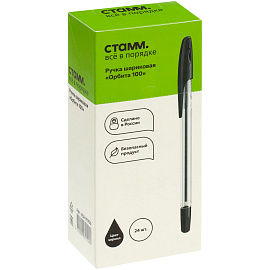 Ручка шариковая СТАММ "Орбита 100" черная, 0,7мм фото Ручка шариковая СТАММ "Орбита 100" черная, 0,7мм