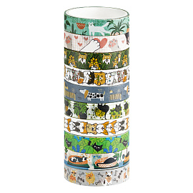 Набор клейких декоративных лент MESHU "Аnimals", 10шт, бумажный бокс