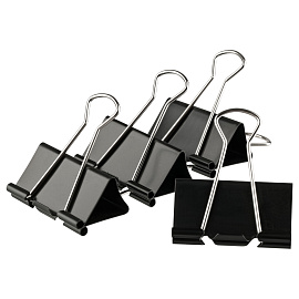 Зажимы для бумаг 19мм, OfficeSpace, 12шт., черные, картонная коробка фото Зажимы для бумаг 19мм, OfficeSpace, 12шт., черные, картонная коробка