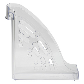 Лоток для бумаг вертикальный СТАММ "Эксперт", прозрачный, ширина 95мм