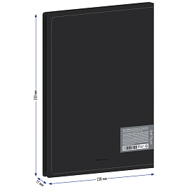 Папка с 10 вкладышами Berlingo "Soft Touch" А4, 17мм, 700мкм, черная, с внутр. карманом