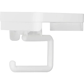 Держатель для туалетной бумаги настенный Idea пластик белый (с полкой)