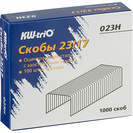Скобы для степлера KW-Trio №23/17 с цинковым покрытием (1000 штук в упаковке)