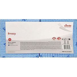 Салфетки хозяйственные Vileda Professional Бризи микрофибра 36х35см 105 г/кв.м синие (25 штук в упаковке)