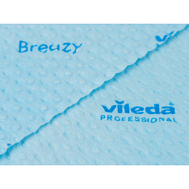 Салфетки хозяйственные Vileda Professional Бризи микрофибра 36х35см 105 г/кв.м синие (25 штук в упаковке)