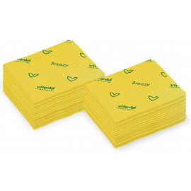 Салфетки хозяйственные Vileda Professional Breazy микрофибра 36x35 см 105 г/кв.м жёлтые (25 штук в упаковке)