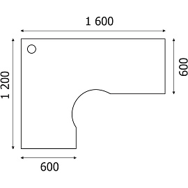 Стол эргономичный Арго А-206.60 левый (бук, 1600х1200х760 мм)