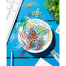 Скрепки канцелярские 33 мм Attache металлические с полимерным покрытием (50 штук в упаковке)