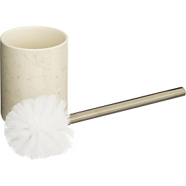 Ершик для унитаза Marmo напольный с подставкой из керамики круглый бежевый