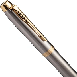 Роллер Parker IM Core Brushed Metal GT цвет чернил черный, цвет корпуса серебристый (артикул производителя 1931663)