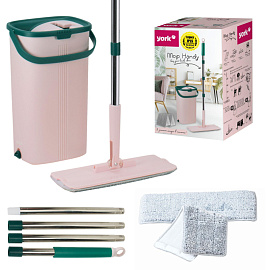 Набор для уборки York Моп Сет Хэнди (швабра, сменная насадка (МОП), ведро с отжимом)