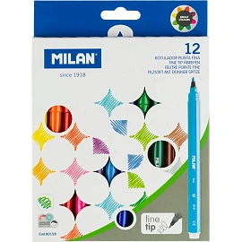 Фломастеры Milan 12 цветов с вентилируемыми колпачками