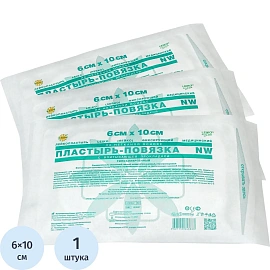 Пластырь-повязка Leiko plaster с впитывающей подушечкой 6x10 см нетканая основа