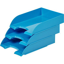 Лоток горизонтальный для бумаг Attache Fantasy пластиковый голубой