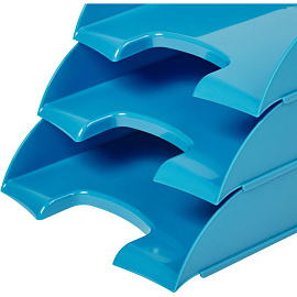 Лоток горизонтальный для бумаг Attache Fantasy пластиковый голубой