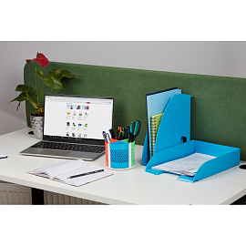 Лоток горизонтальный для бумаг Attache Fantasy пластиковый голубой