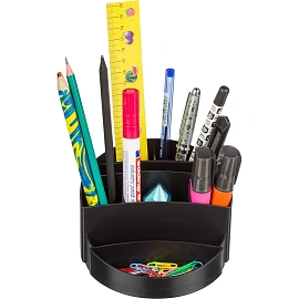 Подставка-органайзер для канцелярских принадлежностей Attache Office 8 отделений черная 8x13x13 см