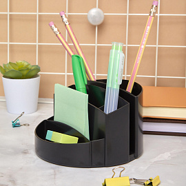 Подставка-органайзер для канцелярских принадлежностей Attache Office 8 отделений черная 8x13x13 см