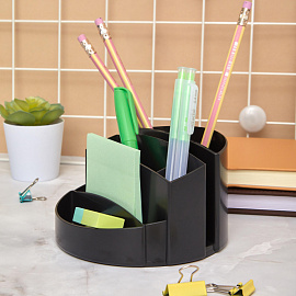 Подставка-органайзер для канцелярских принадлежностей Attache Office 8 отделений черная 8x13x13 см