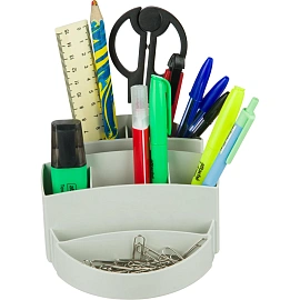 Подставка-органайзер для канцелярских принадлежностей Attache Office 8 отделений серая 8x13x13 см