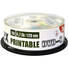 Диск DVD-R Mirex 4.7 ГБ 16x cake box UL130028A1M (25 штук в упаковке)