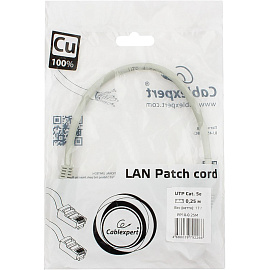 Патч-корд витая пара Cablexpert PP10-0.25M 5e 0,25 м