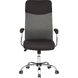 Кресло для руководителя Easy Chair 590 TC серое/чёрное (ткань, металл)