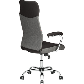 Кресло для руководителя Easy Chair 590 TC серое/чёрное (ткань, металл)