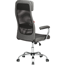 Кресло для руководителя Easy Chair 591 TC серое/чёрное (сетка/ткань, металл)