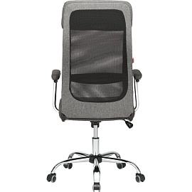 Кресло для руководителя Easy Chair 591 TC серое/чёрное (сетка/ткань, металл)
