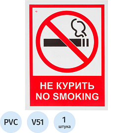 Знак безопасности Запрещается курить V51 200х150 мм пластик