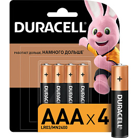 Батарейка ААА мизинчиковая Duracell Basic (4 штуки в упаковке)