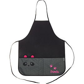 Фартук для труда Комус Класс (№1 School) Panda черный с нарукавниками