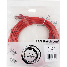 Патч-корд витая пара Cablexpert PP12-3M/R cat 5e 3м